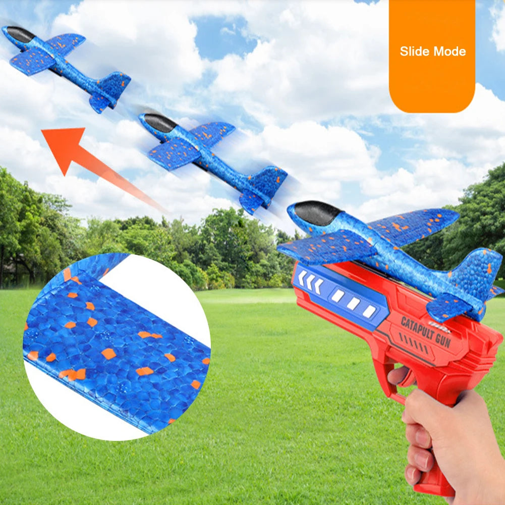 Airplane Launcher Toys Outdoor Plane Flying Toys Non Slip Kids Catapult Plane With/without Light Birthday Gifts for Boys Girls