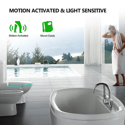 Motion Sensor Toilet Light LED Night Lights 8 Colors Washroom Night Lamp Toilet Lamp Bowl Lighting For Bathroom Washroom