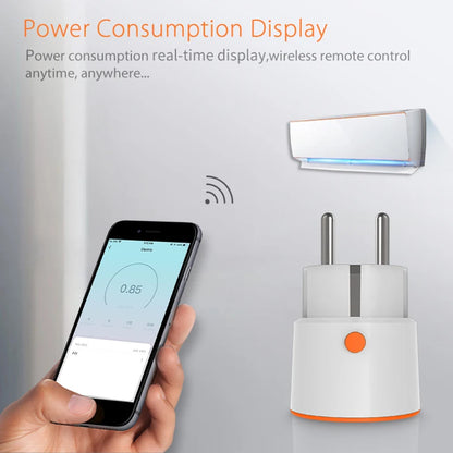 Tuya Smart Zigbee Plug Socket 3680W 16A Power Energy Monitoring Timer Switch EU Outlet Work With Tuya Hub Zigbee2mqtt