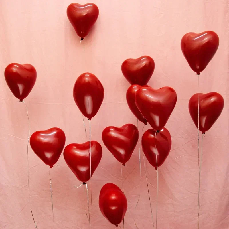 50/10pcs Red Heart Balloons Inflatable Latex Balloon for Valentine Day Wedding Party Anniversary Decoration Supplies Wholesale