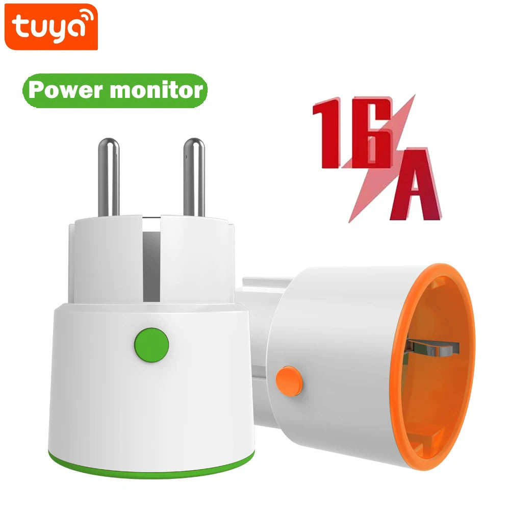 Tuya Smart Zigbee Plug Socket 3680W 16A Power Energy Monitoring Timer Switch EU Outlet Work With Tuya Hub Zigbee2mqtt