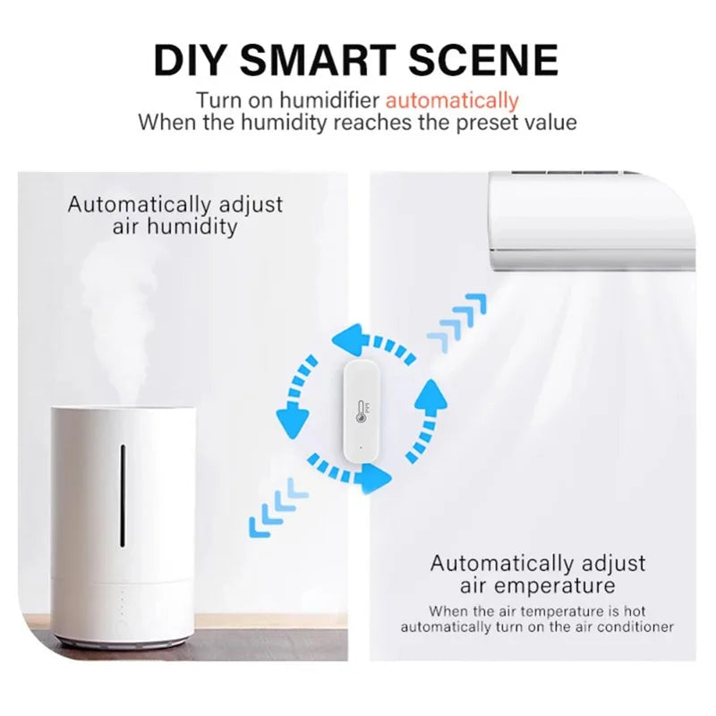 Tuya Smart Zigbee Temperature And Humidity Sensor Indoor Thermometer Monitor For Home Work With Alexa Google Home Assistant