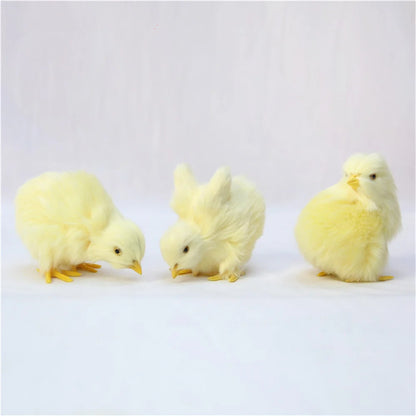 Realistic Chick Decoration Animal Doll Simulation Chick for Children Cognition Chicken Model Sound Soft Plush Toy Easter Gift