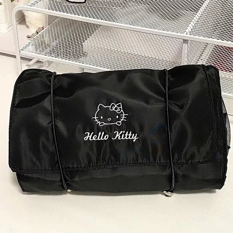 Kawaii Sanrio Hello Kitty Cartoon Make Up Large Capacity Storage Bags Portable Waterproof Removable Cosmetic Bag Girl Gifts