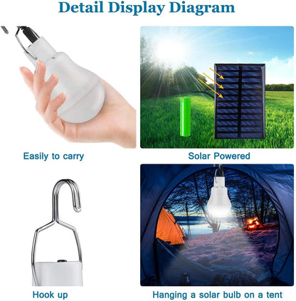 7W Solar Light Waterproof USB Charged Hanging Emergency Sunlight Powered Lamp Outdoor Indoor House Solar Bulb Light Solar Panels