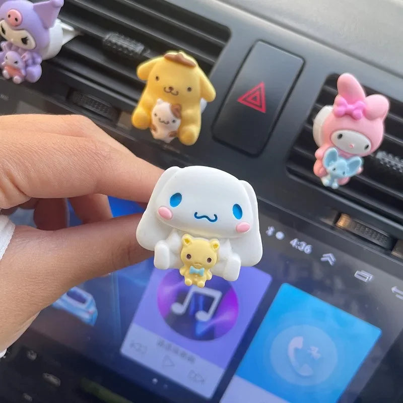 Sanrio Kuromi Cinnamoroll Car Air Outlet Fragrance Decoration  Cute Melody Pompompurin Pochacco Kawaii Car Aromatherapy Ornament