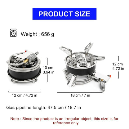 Widesea Camping Tourist Burner 8800W Gas Stove Cookware Portable Furnace Picnic Barbecue Tourism Supplies Outdoor Recreation