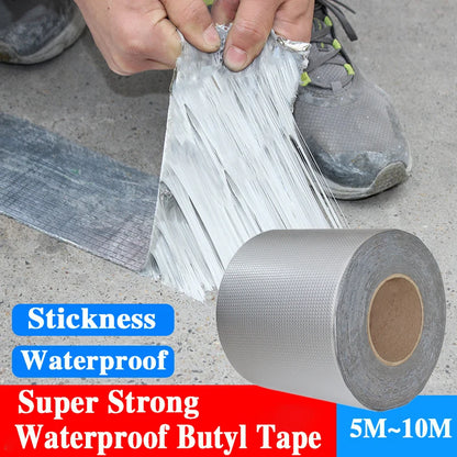 Waterproof Tape High Temperature Resistance Aluminum Foil Thicken Butyl Tape Wall Pool Roof Crack Duct Repair Sealed Self Tape