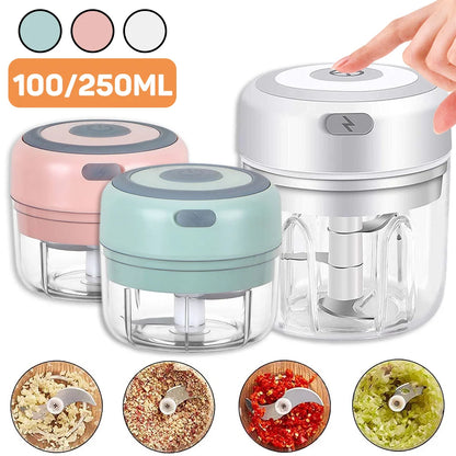 Electric Kitchen Food Chopper Mini Garlic Masher Crusher USB Portable Meat Grinder Vegetable Chopper For Kitchen Gadgets