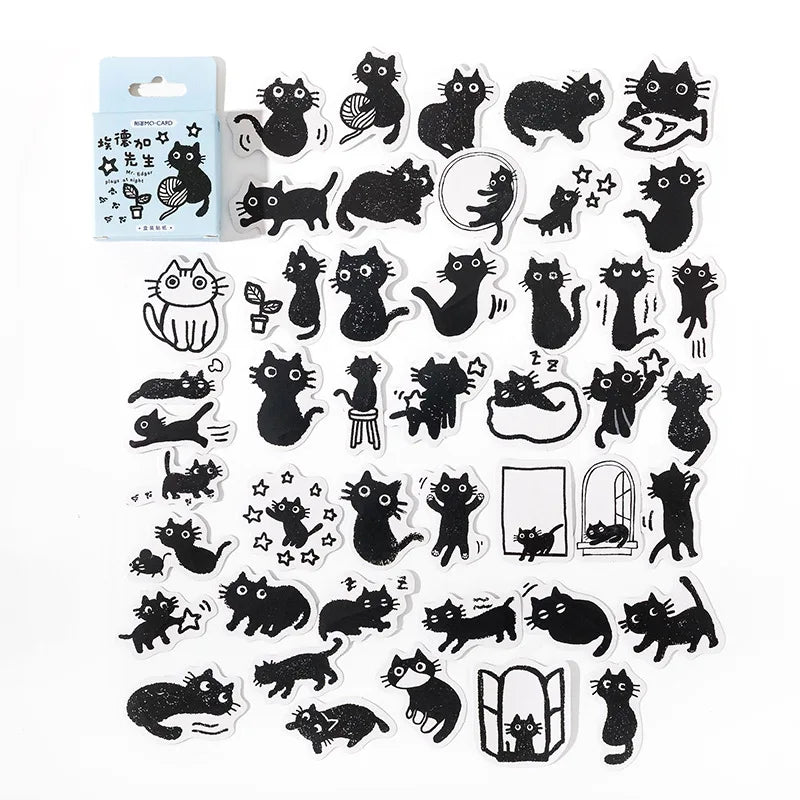 45 pcs/lot Kawaii cat dog Daily life Paper Small Diary Mini Cute box Stickers set Scrapbooking Flakes Journal Stationery