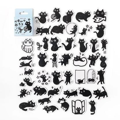 45 pcs/lot Kawaii cat dog Daily life Paper Small Diary Mini Cute box Stickers set Scrapbooking Flakes Journal Stationery