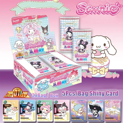 Sanrio Kuromi Hello Kitty Shining Card Cartoon My Melody Cinnamoroll Collectible Game Trading Card Children Toy Christmas Gift