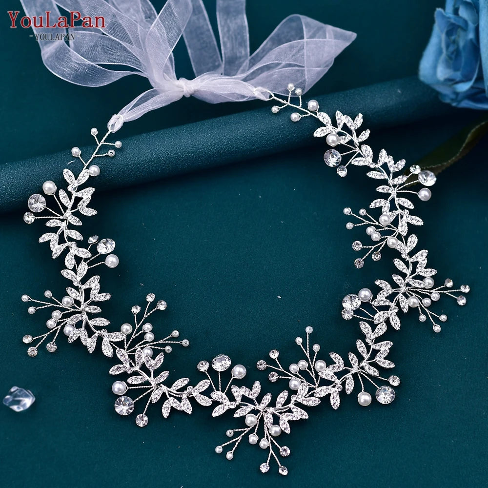 YouLaPan SH233 Rhinestone Wedding Dress Sash Belt Alloy Leaf Bridal Belts Women Robe Evening Gown Belt Wedding Accessories