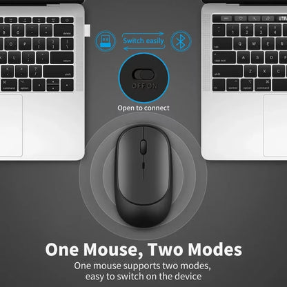 Wireless Mouse Rechargeable Mouse Gamer Dual Modes Bluetooth-compatible 2.4G USB Mute Mice For Laptop Pad Tablet Macbook Mause