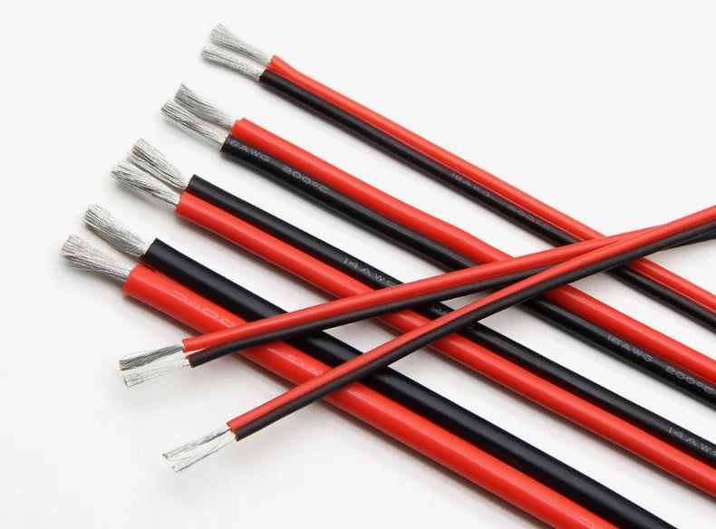 Super Soft 2 Pin Black Red Silicone Cable 28awg 26 24 22 20 18 16 14 12awg 10awg 8awg High Temperature Resistant Copper Wire