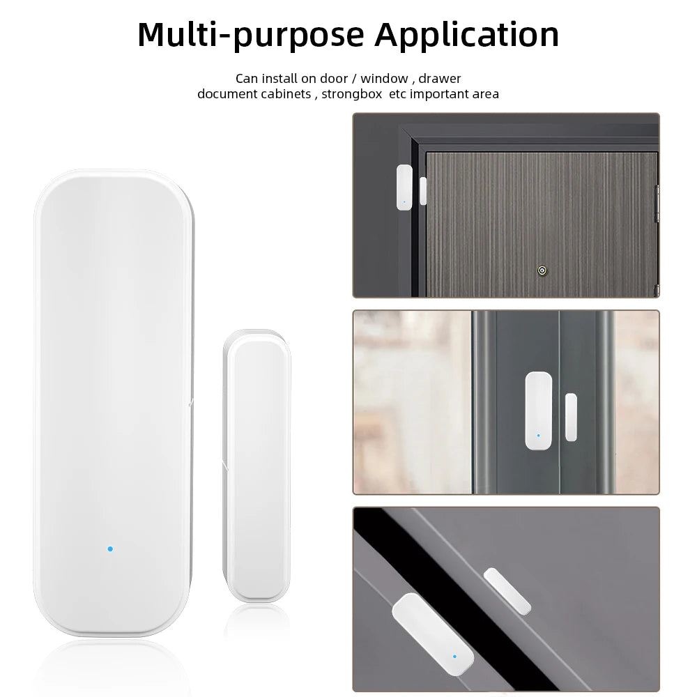 Tuya WiFi Zigbee Window Door Sensor With Battery Smart Home Security Alarm System Voice Control Via Alexa Google Home Smart