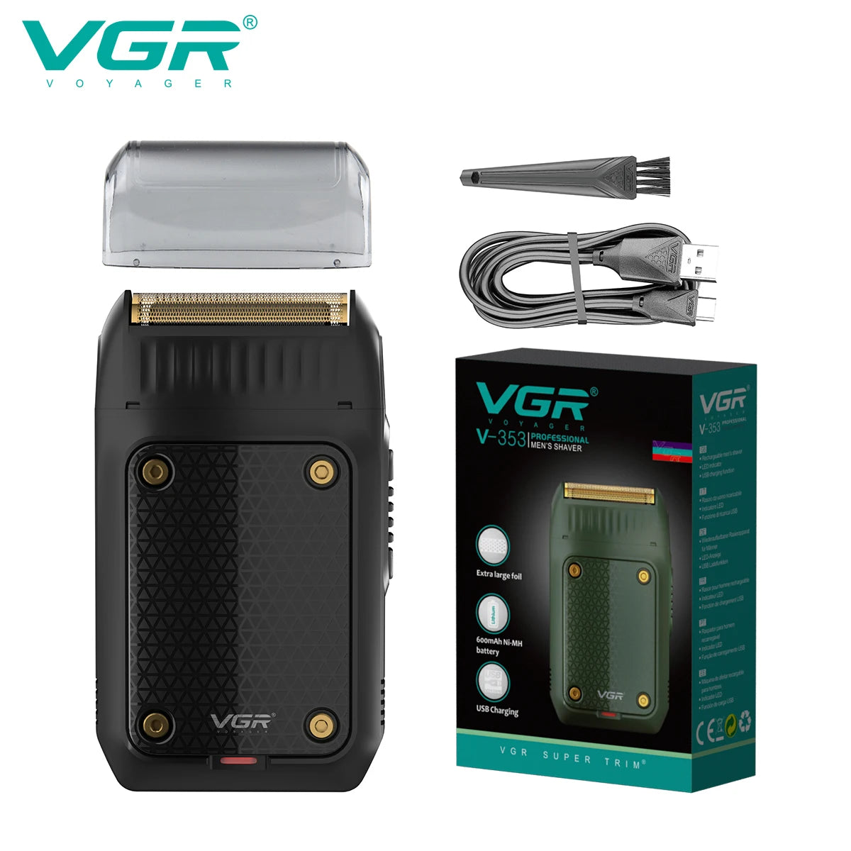 VGR Electric Razor Professional Shaver Portable Shaving Machine Mini Beard Trimmer Razor Reciprocating Shaver for Men V-353