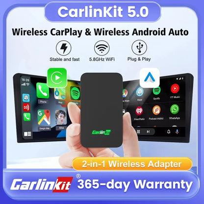 CarlinKit 5.0 2AIR Wireless CarPlay Android Auto Wireless Adapter Spotify For Mazda Toyota Mercedes Peugeot Volvo Kia 4 in 1 Box