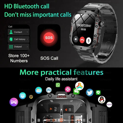 For Huawei Xiaomi 1.96 Inch Screen Smart Watch Mens Bluetooth Call 420 MAh Sport Waterproof Heartrate Blood Oxygen SmartWatch