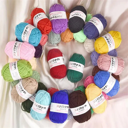 25g Soft Milk Cotton Knitting Yarn Anti-Pilling High Quality Knitting 4ply Cotton Yarn For Crochet Scarf Sweater Hat Doll Craft