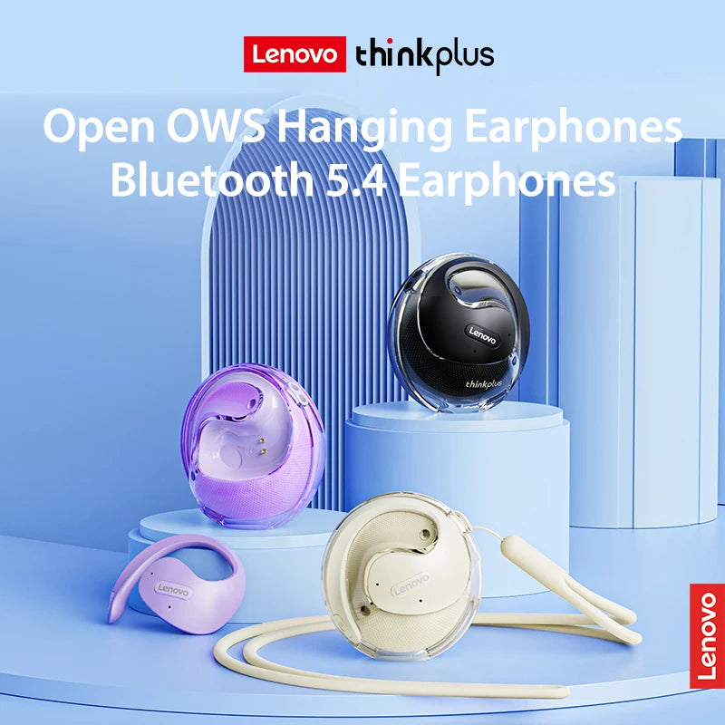 Lenovo OWS Wireless Headphones Bluetooth Earphones with Mics HiFi Stereo Sound Wireless Earbuds Button Control