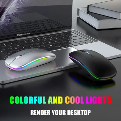 Tablet Phone Computer Bluetooth Wireless Mouse Charging Luminous 2.4G USB Wireless Mouse Portable Mouse