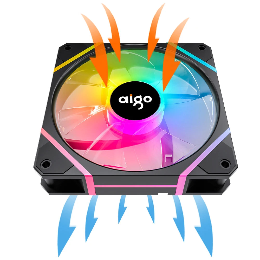 Aigo AM12PRO Rgb Fan Ventoinha PC 120mm Computer Case Fan Kit Water Cooler 4pin PWM CPU Cooling Fans 3pin5v argb 12cm Ventilador