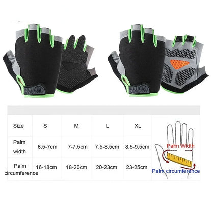 Anti Slip Shock Breathable Half Finger Gloves Breathable Cycling Gloves Fitness Gym Bodybuilding Crossfit Exercise Sports Gloves