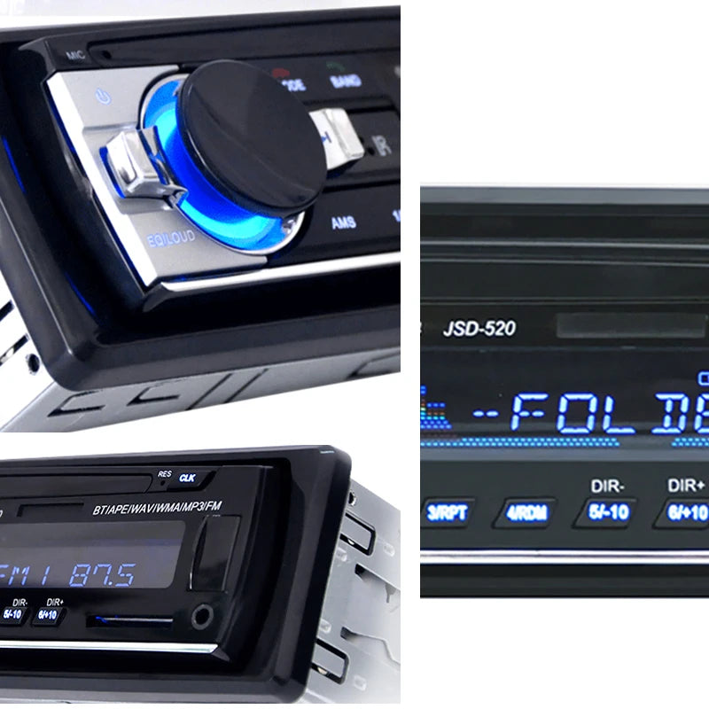 Car Radio 1 din Stereo Multimedia MP3 Player Digital Bluetooth FM ISO Power Aux Input USB Bluetooth Universal Autoradio