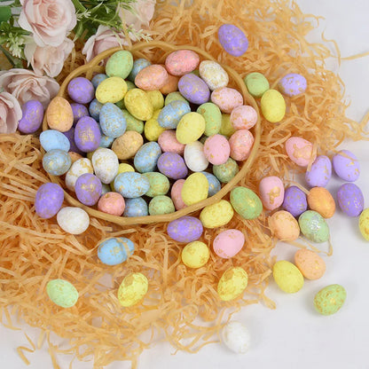 50Pcs Mini Easter Foam Egg DIY Handmade Craft Painted Pigeon Bird Eggs Happy Easter Party Decoration Kids Gift Favor Home Decor