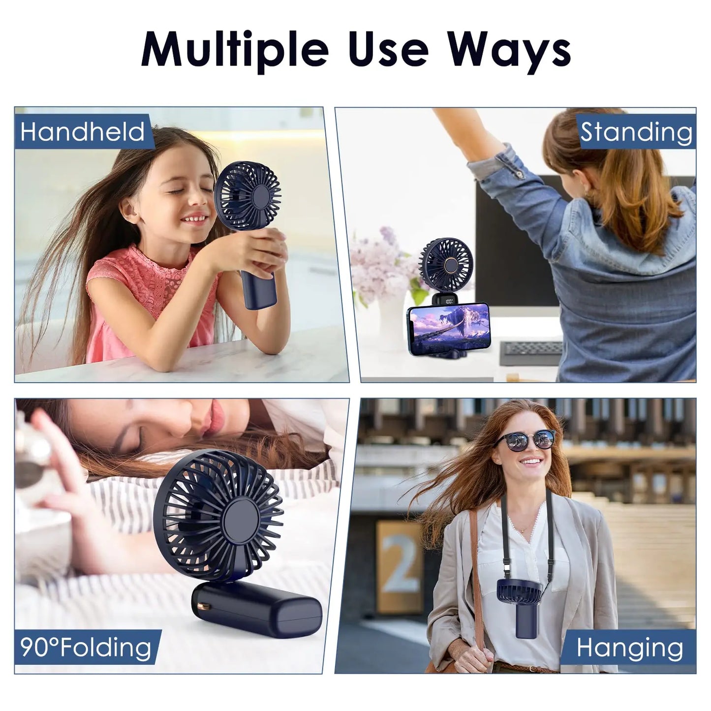 Electric Fan Portable Air Conditioner Mini Cooler Rechargeable Neck Fans for Home Free Shipping Hand Usb Conditioning Blades