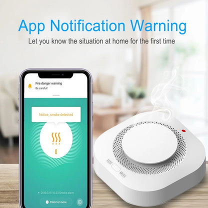 Tuya Smart WiFi/Zigbee Smoke Detector Smart Fire Alarm Progressive Sound Photoelectric Smoke Sensor Work with Tuya Zigbee Hub