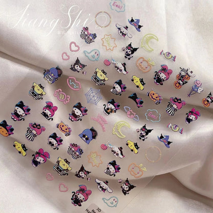 1 sheet Cute ghost nail Halloween cartoon cute Kulomi big eared dog Melody hellokitty nail sticker