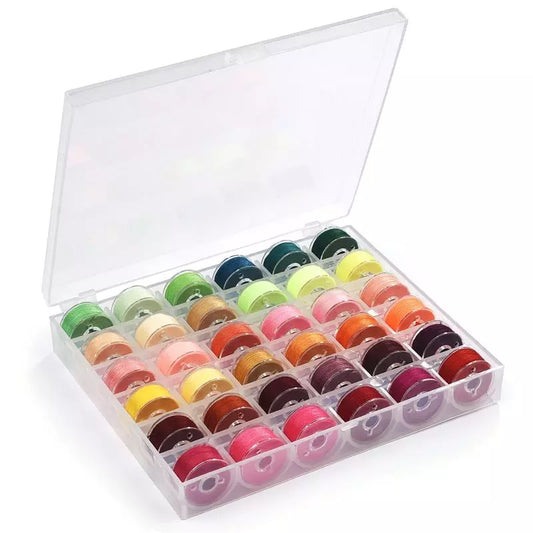 25/20 Colors Set Bobbin Thread Polyester Thread Spools Sewing Machine Bobbins With Storage Box For Embroidery Sewing Accessories