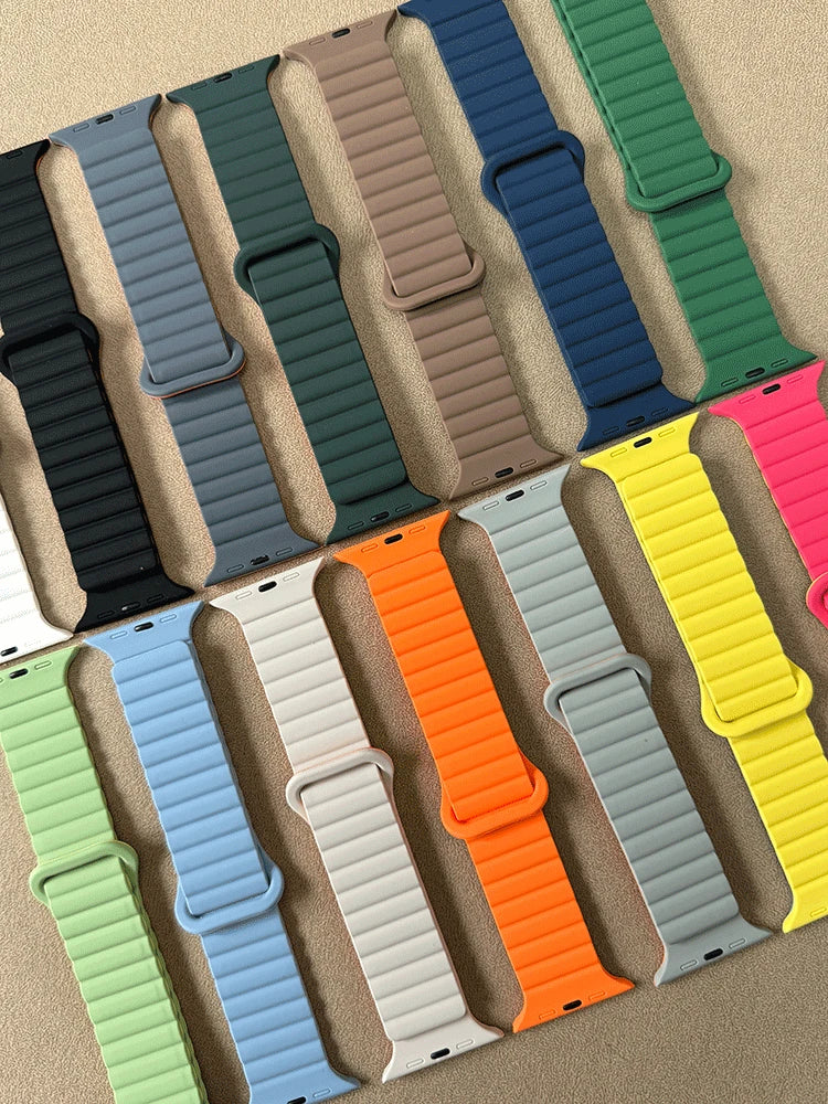 Original Liquid Silicone Magnetic watch strap for Apple watch band Ultra 2 Series 9 SE iwatch 42mm 44mm 45mm 49mm 38mm 40mm 41mm