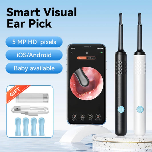 Visual Ear Cleaner With Camera 6 LED Lights 4.0mm Lens Ear Wax Removal Tool 500W Pixel Camera Take Video 500W HD Earpick Gifts