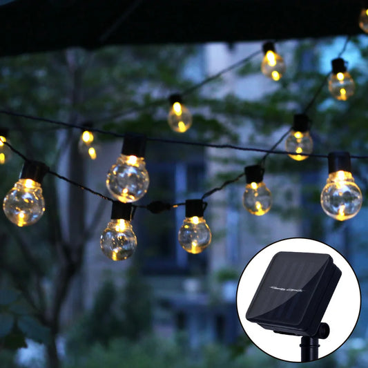 5/7/12M Led Globe Solar Fairy String Lights Christmas Garland Street Wedding Bulb Lamps Outdoor for Party Holiday Garden Patio