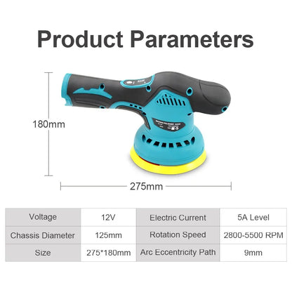 Polishing Machine For Car 12V Cordless Polisher 8 Gears 380W Automotive Electric Waxing Repairing Wireless Sander Polish