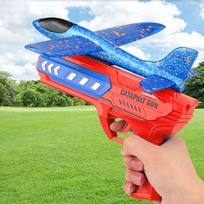 Airplane Launcher Toys Outdoor Plane Flying Toys Non Slip Kids Catapult Plane With/without Light Birthday Gifts for Boys Girls