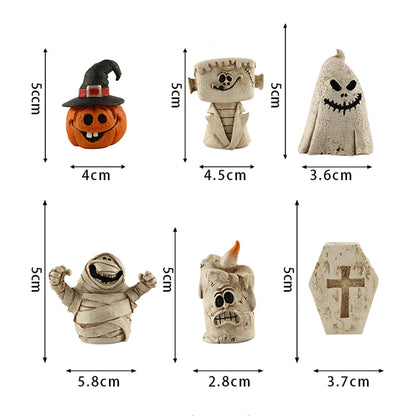 Halloween Resin Figurines Specter Pumpkin Head Holloween Party Decoration for Home Haunted House Ornaments 2024