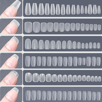 120pcs/bag Matte Press On Nail Tips Soft Full Cover False Nails Oval Almond Sculpted Fake Nail