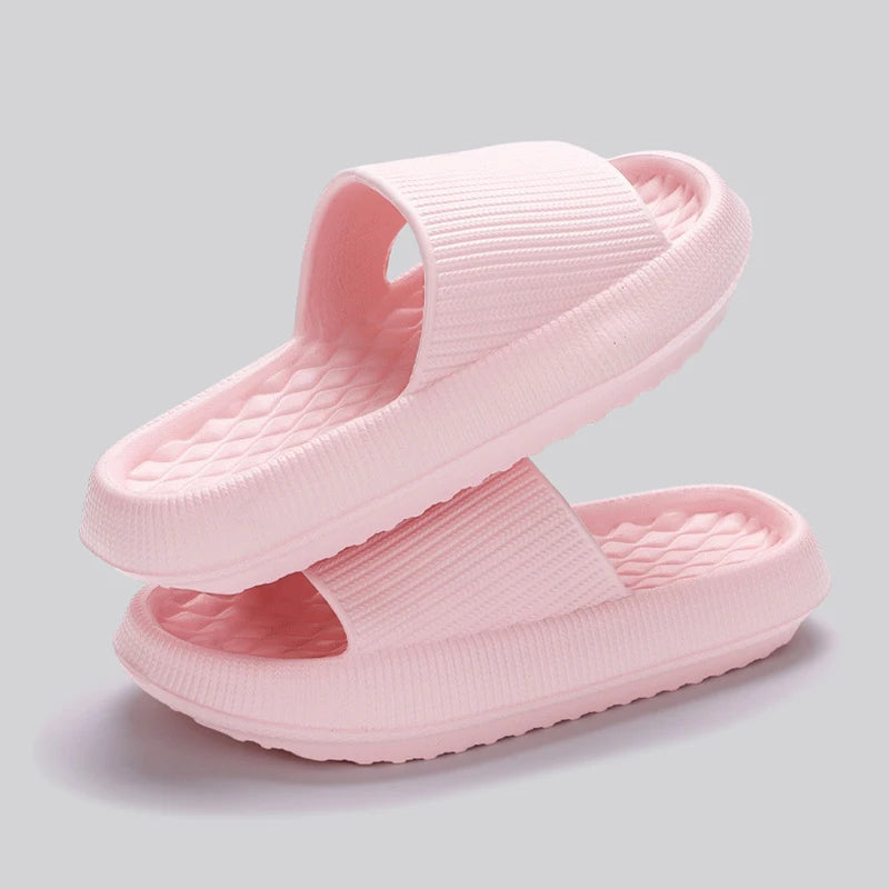 Eva Thick Platform Cloud Slippers Women Soft Sole Pillow Slides 2024 Summer Beach Sandals Woman Non Slip Bathroom Home Shoes