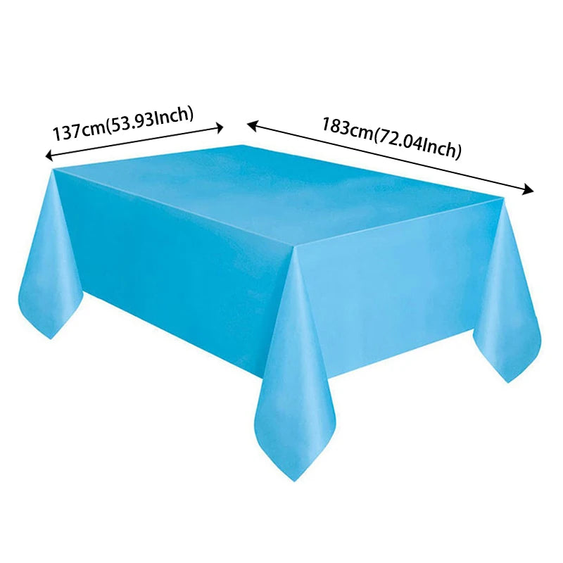 137x183cm Disposable Solid Color Tablecloth Birthday Party Wedding Christmas Table Cover Wipe Covers Rectangle Desk Cloth Decor