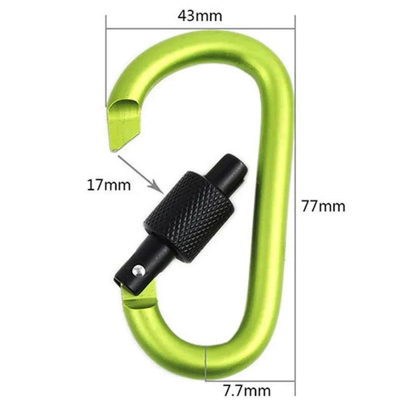 5PCS Carabiner Clip Set Aluminium Alloy Tourist Hooks Fishing Carbin Buckle Caribiner Key Holder Keychain Camping Karabiners