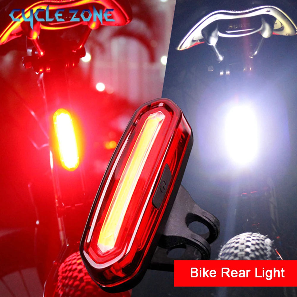 Bike Tail Light LED Bike Front Rear Light Bicycle Waterproof USB Rechargeable Mountain Riding Cycling Tail Lamp Bicycle Light