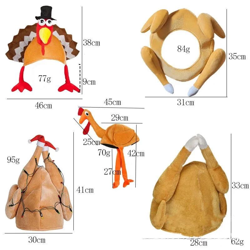 Thanksgiving Hat Thanksgiving Turkey Hat Moving Turkey Head Cover Thanksgiving Decoration Party Hat