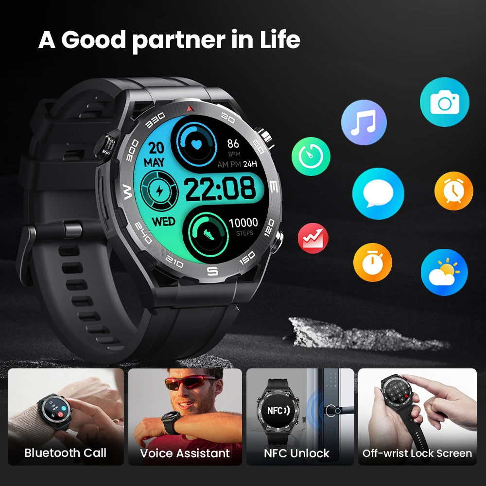 HAYLOU Watch R8 Smartwatch 1.43'' AMOLED Display Smart Watch Bluetooth Phone Call Mulitary-grade Toughness Smart Watches for Men