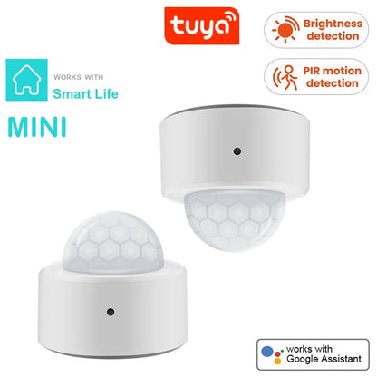 Tuya 2 in 1 Zigbee Mini PIR Motion Detector +Bright Lux Light Passive Infrared Security Burglar Alarm Sensor