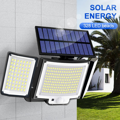 Solar Light Outdoor 328/348 LED Integrated Super Bright Motion Sensor Strong Power IP65 Waterproof 3 Working Modes Garden Wall