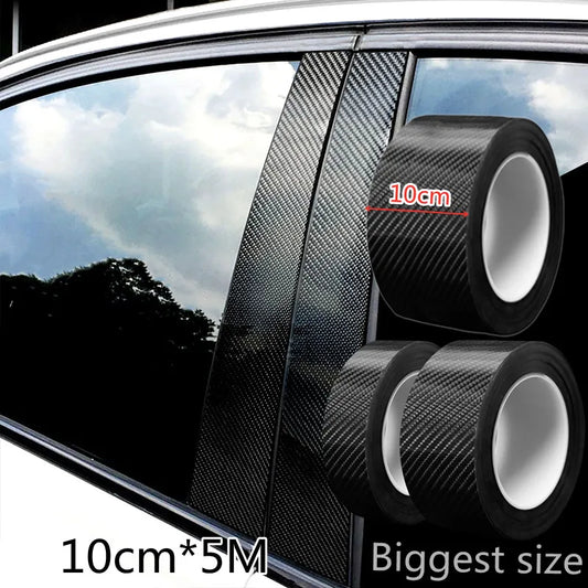 Nano Carbon Fiber Car Stickers DIY Paste Protector Strip Auto Door Sill Side Mirror Anti Scratch Tape Waterproof Protection Film